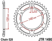 Reťazová rozeta JTR 1490-37 45 zubov, 520