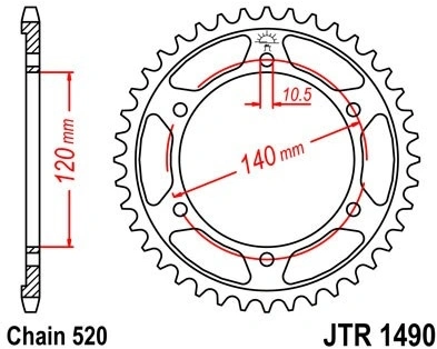 Reťazová rozeta JTR 1490-37 45 zubov, 520