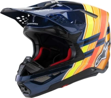 Přilba SUPERTECH S-M10 edice TROY LEE DESIGNS, ALPINESTARS (modrá perleť/oranžová fluo/žlutá/červená) 2025