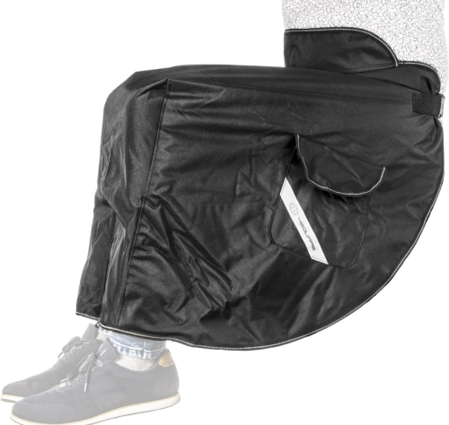 Prikrývka cez nohy textilný / nepremokavý, NOX / 4SQUARE (čierny, s vreckami a reflex prvky)
