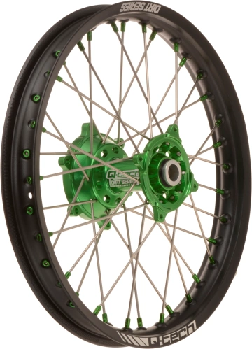 Zadné koleso kompletný (19 "x 1,85") KAWASAKI, Q-TECH (čierny ráfik, zelený stred) M341-023