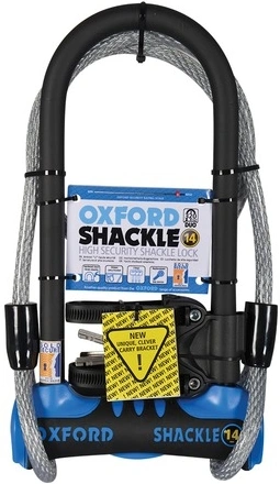 Zámok U profil Shackle 14 DUO, OXFORD (modrý / čierny, 320 x 177 mm, priemer čapu 14 mm)