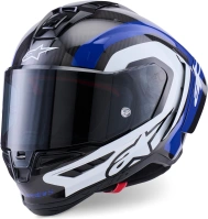 Přilba SUPERTECH R10 ARIUS, ALPINESTARS (karbon/modrá/bílá) 2026 Přilba SUPERTECH R10 ARIUS, ALPINESTARS (karbon/modrá/bílá) 2026