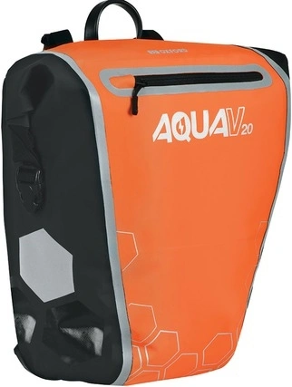 Bočná taška AQUA V20 QR, OXFORD (oranžová/čierna, s rýchloupínacím systémom, objem 20l, 1ks)