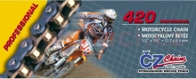 Reťaz 420MX, ČZ - ČR (farba zlatá, 126 článkov vr. Rozpojovací spojky CLIP) M252-01-126G