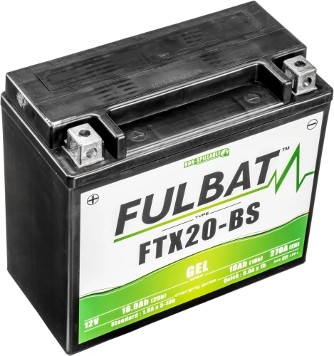 Batéria 12V, FTX20-BS GEL, 12V, 18Ah, 270A, bezúdržbová GEL technológia 175x87x155 FULBAT (aktivovaná vo výrobe) M310-224