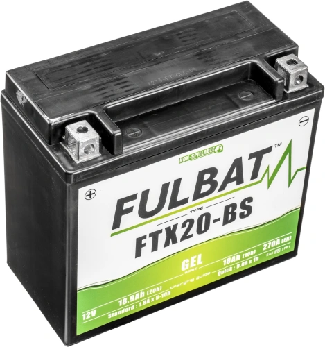 Batéria 12V, FTX20-BS GEL, 12V, 18Ah, 270A, bezúdržbová GEL technológia 175x87x155 FULBAT (aktivovaná vo výrobe) M310-224