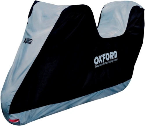 Plachta na motocykel Oxford Aquatex s priestorom na kufor, pre interiérové ​​a exteriérové ​​použitie - čierna / strieborná