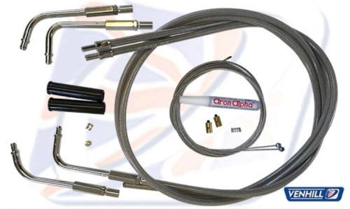 Throttle cable kit Venhill U01-4-404 braided push fit VU01-4-404