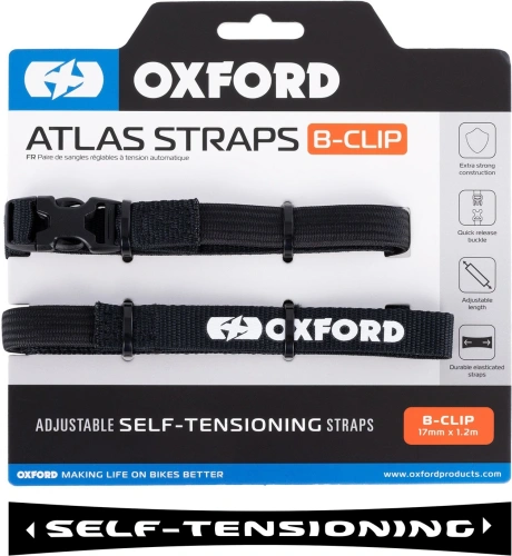 Zavazadlové popruhy Atlas B-Clip, OXFORD (černá, 17mm x 1,2m)