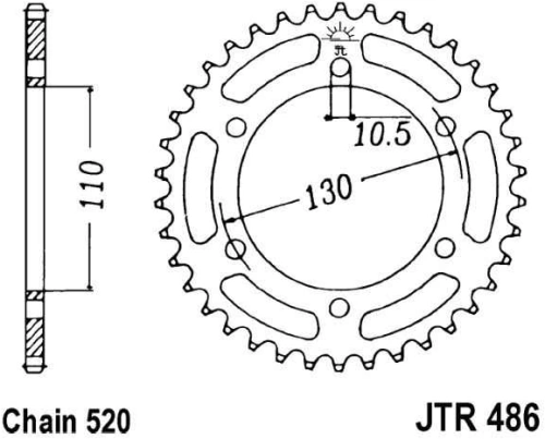 Reťazová rozeta JTR 486-44 44 zubov, 520