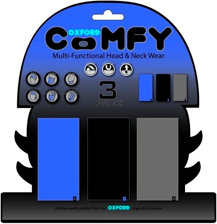 Nákrčníky Comfy jednofarebné, OXFORD - sada modrý / čierny / sivý, 1ks od farby)