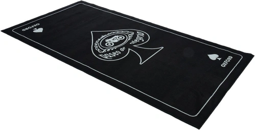 Textilný koberec pod motocykel SCRAMBLER L, OXFORD (biela/čierna, rozmer 200 x 100 cm, spĺňajúci predpisy FIM)