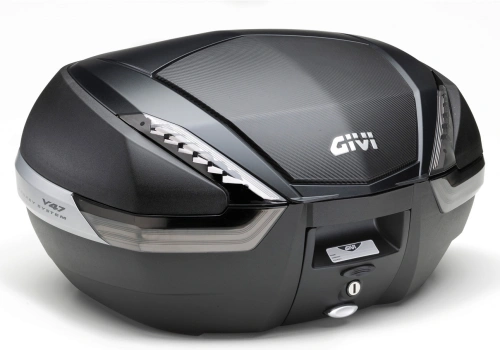 GIVI V 47NNT TECH kufr černý (Monokey) s čirými odrazkami a černým víkem, objem 47 ltr.