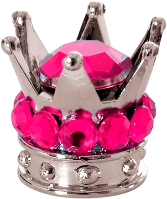 Kovové čiapočky ventilov Crown, OXFORD - Anglicko (strieborná / ružová, pár)
