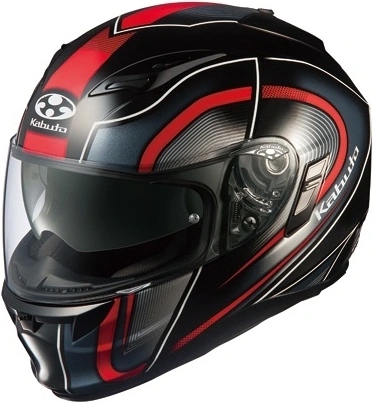 Integrálne motocyklová helma Kabuto Kamui Discover - čierna / červená - XS