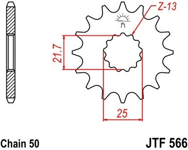 Reťazové koliesko JTF 566-16 16 zubov, 530