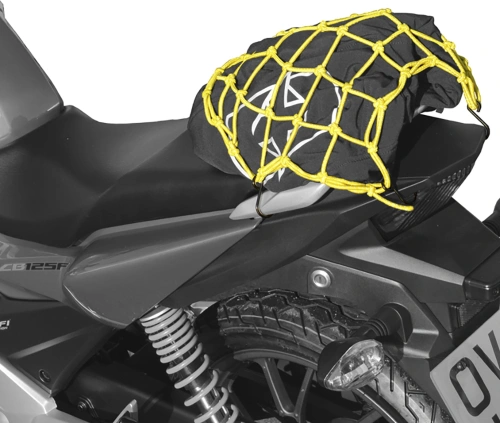 Pružná batožinová sieť pre motocykle, OXFORD - Anglicko (27 x 25 cm, žltá fluo / reflexné)