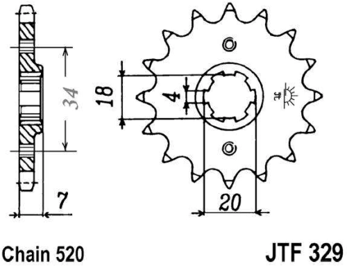 Reťazové koliesko JTF 329-13 13 zubov, 520