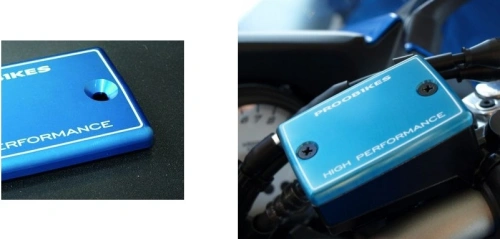 Hliníkové viečko nádobky brzdovej kvapaliny obdĺžnikové - modrá