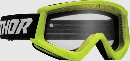 Motokrosové okuliare Thor Combat Racer - žltá fluo/čierna, číre Anti-Fog plexi (s čapy pre sľudy)