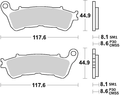 Brzdové doštičky, BRAKING (sinterová zmes P50) 2 ks v balení M501-357