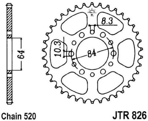 Reťazová rozeta JTR 826-47 47 zubov, 520