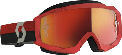 Okuliare HUSTLE X MX, SCOTT - USA (červené / sivé, oranžovej chróm, plexi s čapmi pre slidy)