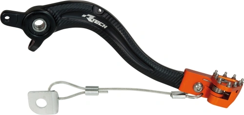 Brzdový pedál hliníkový KTM, perách (čierno-oranžový) M400-1071