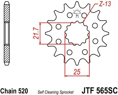 Reťazové koliesko JTF 565-12SC 12 zubov, 520