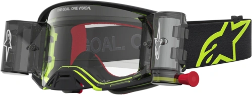 Brýle SUPERTECH FIRMA ROLL-OFF WIDE VISION, ALPINESTARS (černá/žlutá fluo, čiré plexi a roll-off systém) 2027