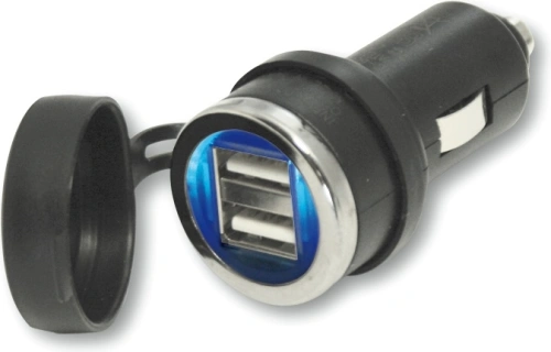 Vodotesný adaptér 2x USB 5V pre 20mm 12V zásuvku - čierna