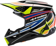 Přilba S-M3 WURX, ALPINESTARS, dětská (černá/žlutá fluo/modrá/červená) 2025 (1)