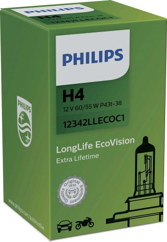 Žiarovka Philips H4 LongLife EcoVision 12V 60/55W