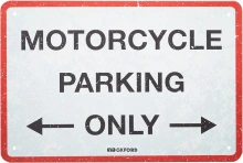 Plechová ceduľa PARKING, OXFORD (červená/sivá, rozmer 90 x 60 cm)