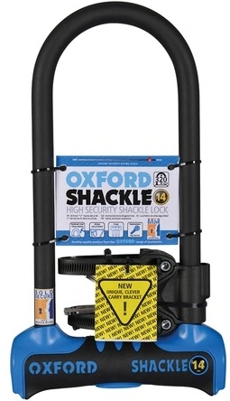 Zámok U profil Shackle 14, OXFORD (modrý / čierny, 320 x 177 mm, priemer čapu 14 mm)
