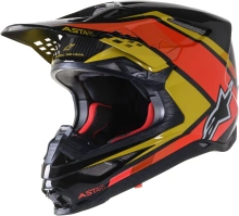 Přilba SUPERTECH S-M10 CARBON META2, ALPINESTARS (černá/žlutá/oranžová lesklá, vel. S) Přilba SUPERTECH S-M10 CARBON META2, ALPINESTARS (černá/žlutá/oranžová lesklá, vel. S)
