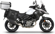 Kompletní sada bočních adventure brašen SHAD TERRA TR40 a hliníkového 55L vrchního kufru, včetně montážní sady SHAD SUZUKI DL 650 V-Strom