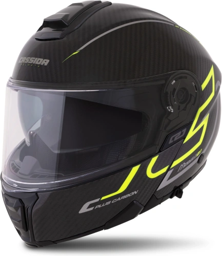 Přilba Modulo 2.1 Plus Carbon, CASSIDA (carbon/žlutá fluo/reflexní stříbrná/černá, plexi s přípravou pro Pinlock)