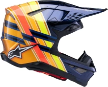 Přilba SUPERTECH S-M10 edice TROY LEE DESIGNS, ALPINESTARS (modrá perleť/oranžová fluo/žlutá/červená) 2025 (4)