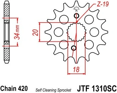 Reťazové koliesko JTF 1310-15SC 15 zubov, 420