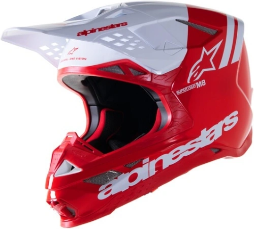 Přilba SUPERTECH S-M8 RADIUM 2, ALPINESTARS (červená/bílá) 2023