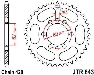 Reťazová rozeta JTR 843-54 54 zubov, 428