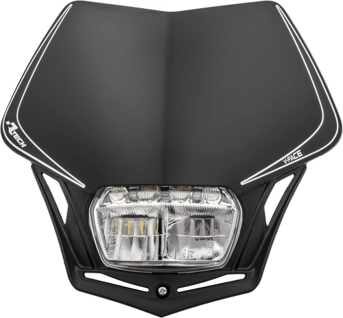 UNI predná maska vrátane svetla V-Face FULL LED, RTECH (čierna) M400-1505