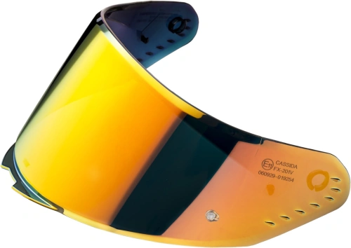 Plexi pro přilby AERO s přípravou pro Pinlock, CASSIDA - ČR (zrcadlové oranžové REVO)