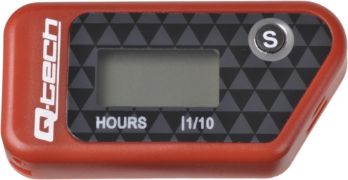 Merač motohodín bezdrôtový s nulovateľným počítadlom, Q-TECH (červený)