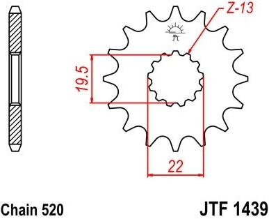 Reťazové koliesko JTF 1439-14 14 zubov, 520