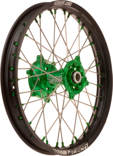 Zadné koleso kompletný (19 "x 2,15") KAWASAKI, Q-TECH (čierny ráfik, zelený stred) M341-025