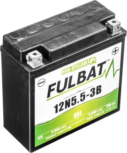 Batéria 12V, 12N5.5-3B GEL, 12V, 5.5Ah, 55A, bezúdržbová GEL technológia 135x60x130 FULBAT (aktivovaná vo výrobe) M310-203