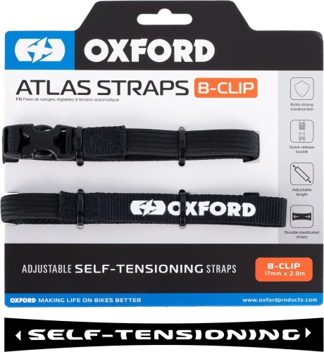 Zavazadlové popruhy Atlas B-Clip, OXFORD (černá, 17mm x 2m)